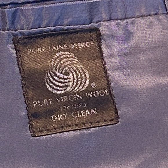 Vintage Yves St Laurent Navy Blue PIn Stripe Blazer Jacket Wool 46R Mens Coat - Picture 7 of 9